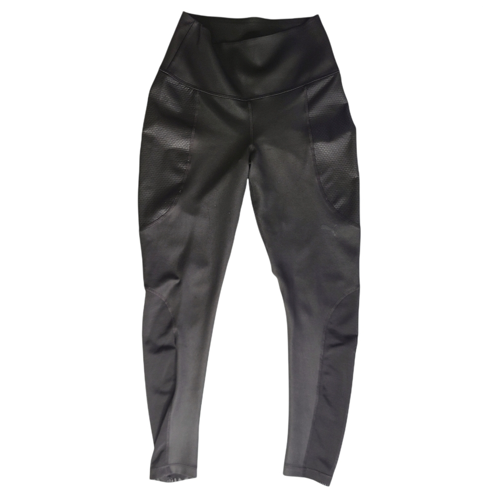 Puma Dry Cell Pieced Mesh Panel Shimmer Shine Textured 7/8 Leggings Black S